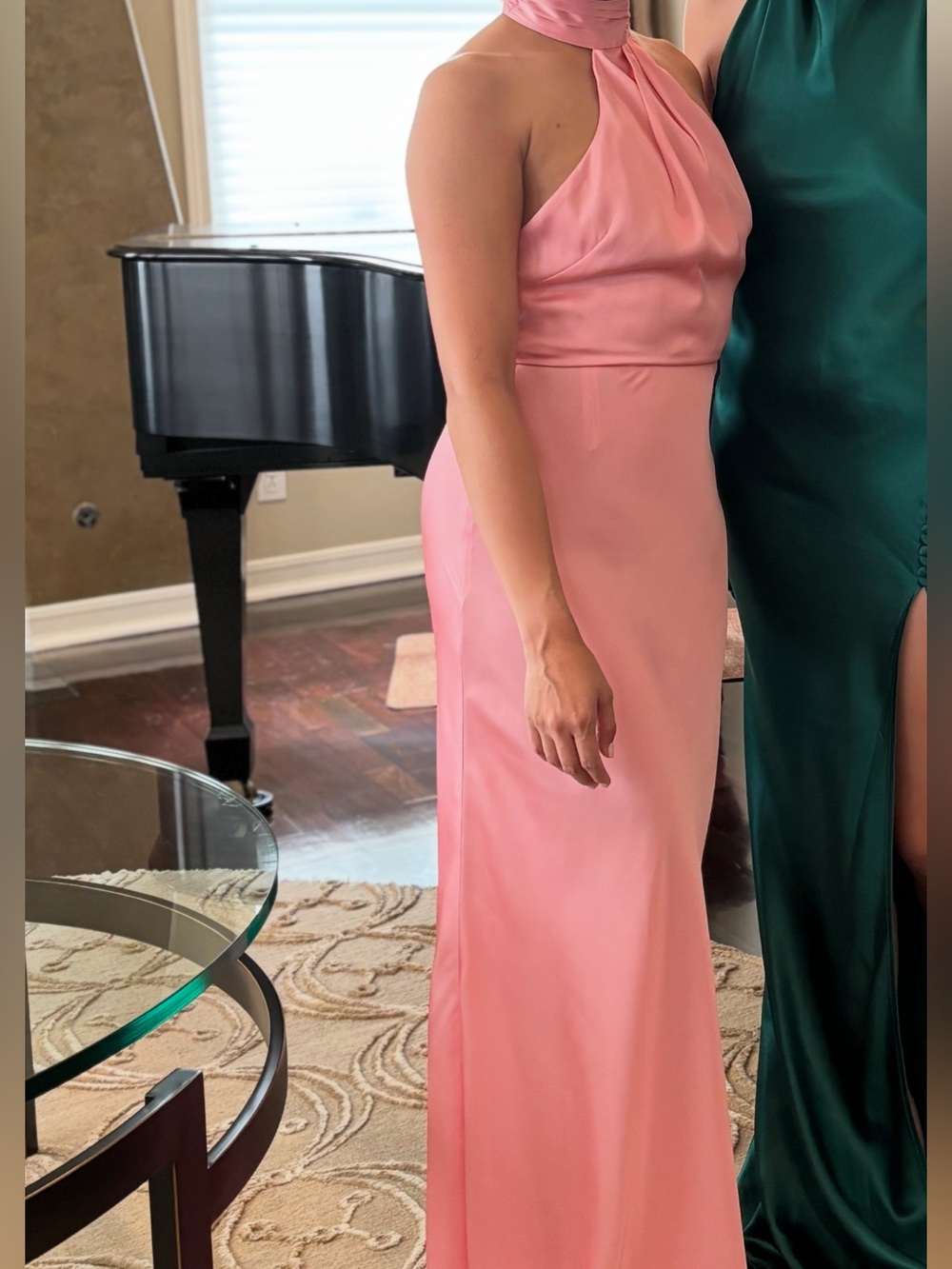 Lovers + Friends Pink Halter Satin Backless Gown - Picture 3 of 5